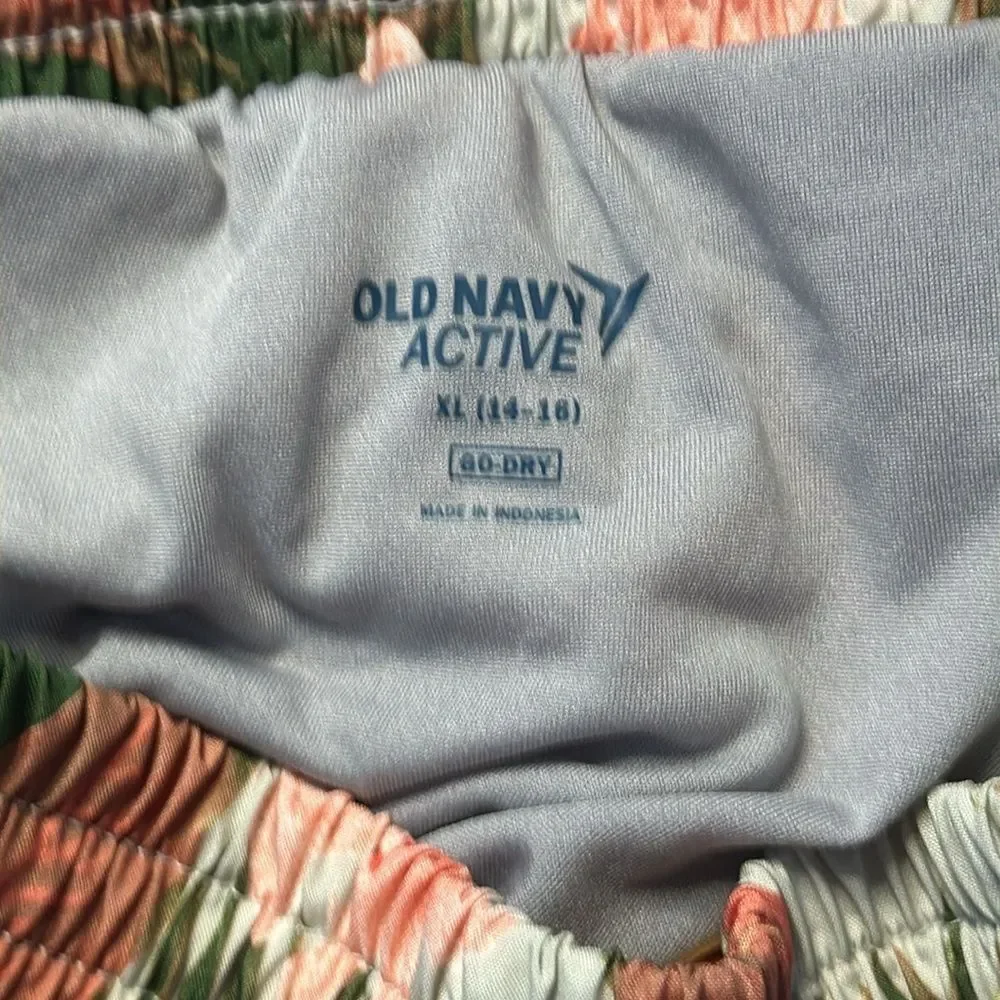 Old Navy Active Floral Drawstring Shorts Girls Size XL 14-16 Athletic Casual